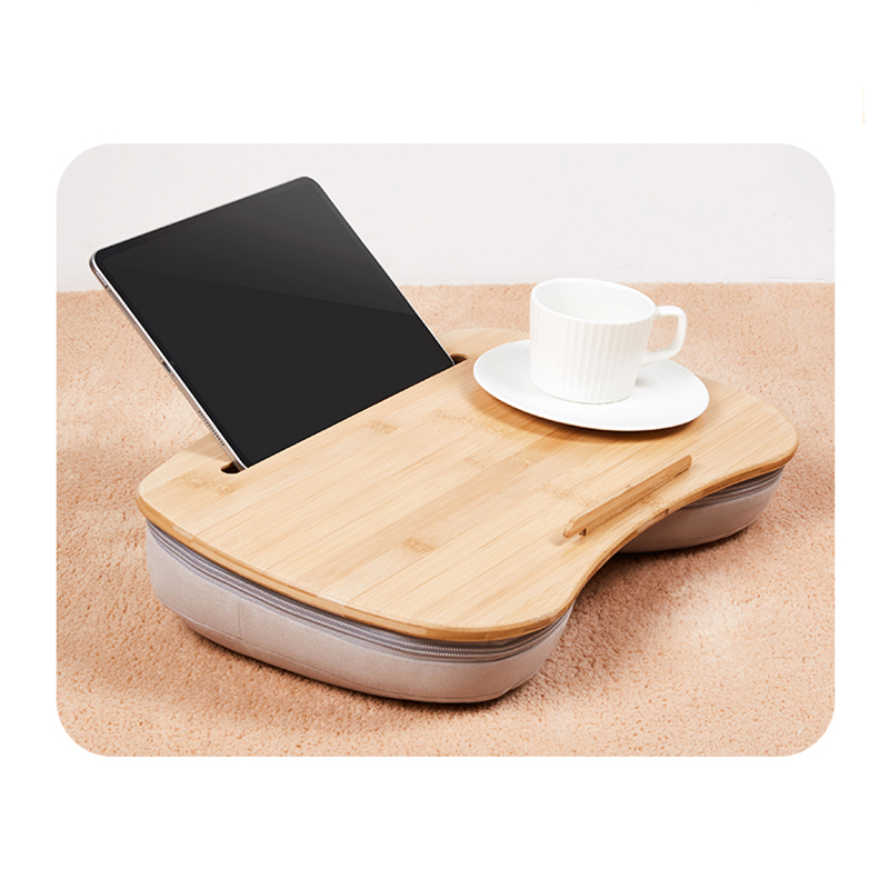 Bamboo Top Lap Desk With Bean Bag Pillow