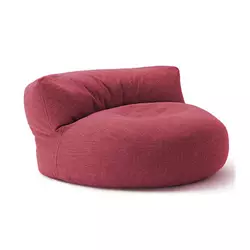 Faux Linen Round Bean Bag Sofa